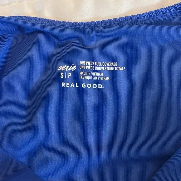 Aerie Vibrant Blue One-Piece Swimsuit - Picture 3 of 4